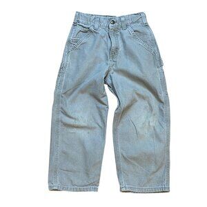 Carhartt Boys Dungaree Fit Pants 7 Regular Beige Cotton Durable Workwear